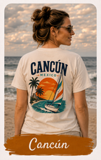 Cancún Mexico Sunset Sail T-Shirt — Beach Vacation Tee