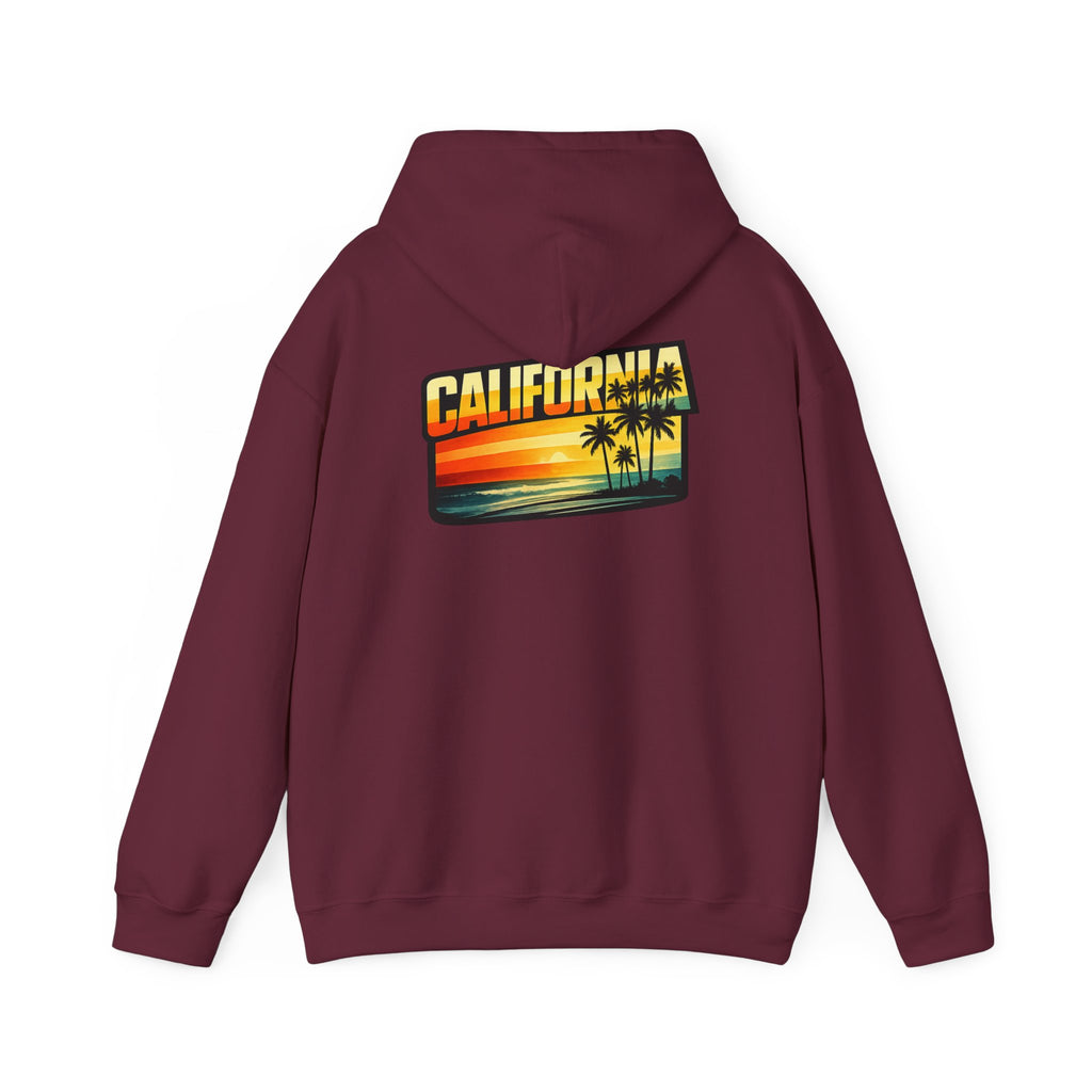 California Sunset Palm Tree Hoodie — Retro Beach Pullover