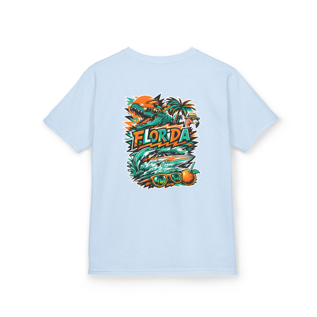 Florida Kids Tropical Beach Surf Tee — Kids Beach Vacation T‑Shirt