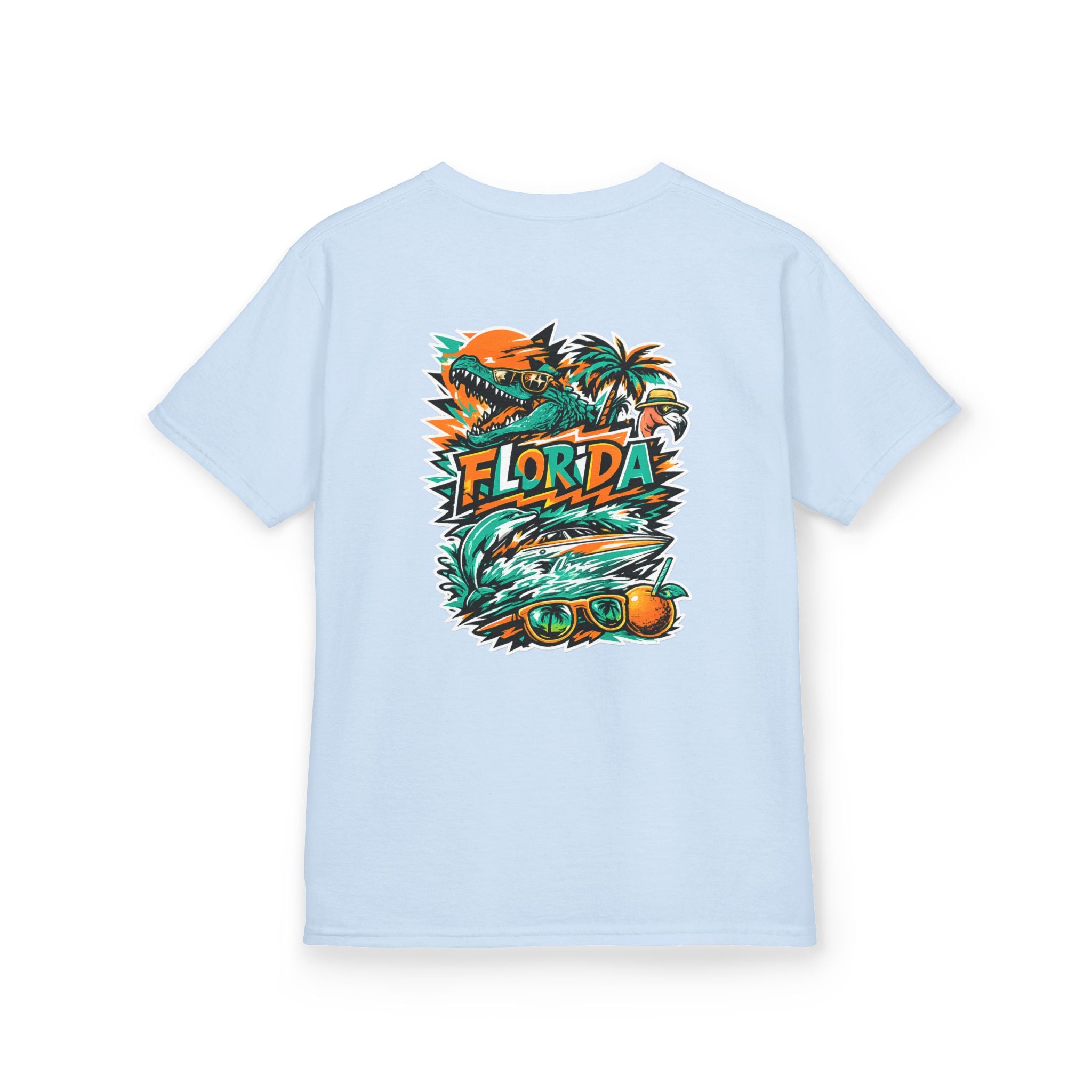 Florida Kids Tropical Beach Surf Tee — Kids Beach Vacation T‑Shirt