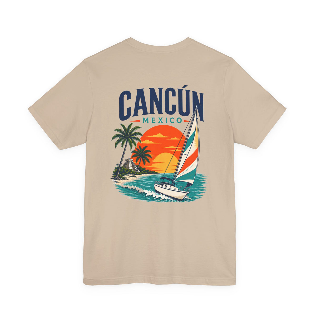 Cancún Mexico Sunset Sail T-Shirt — Beach Vacation Tee