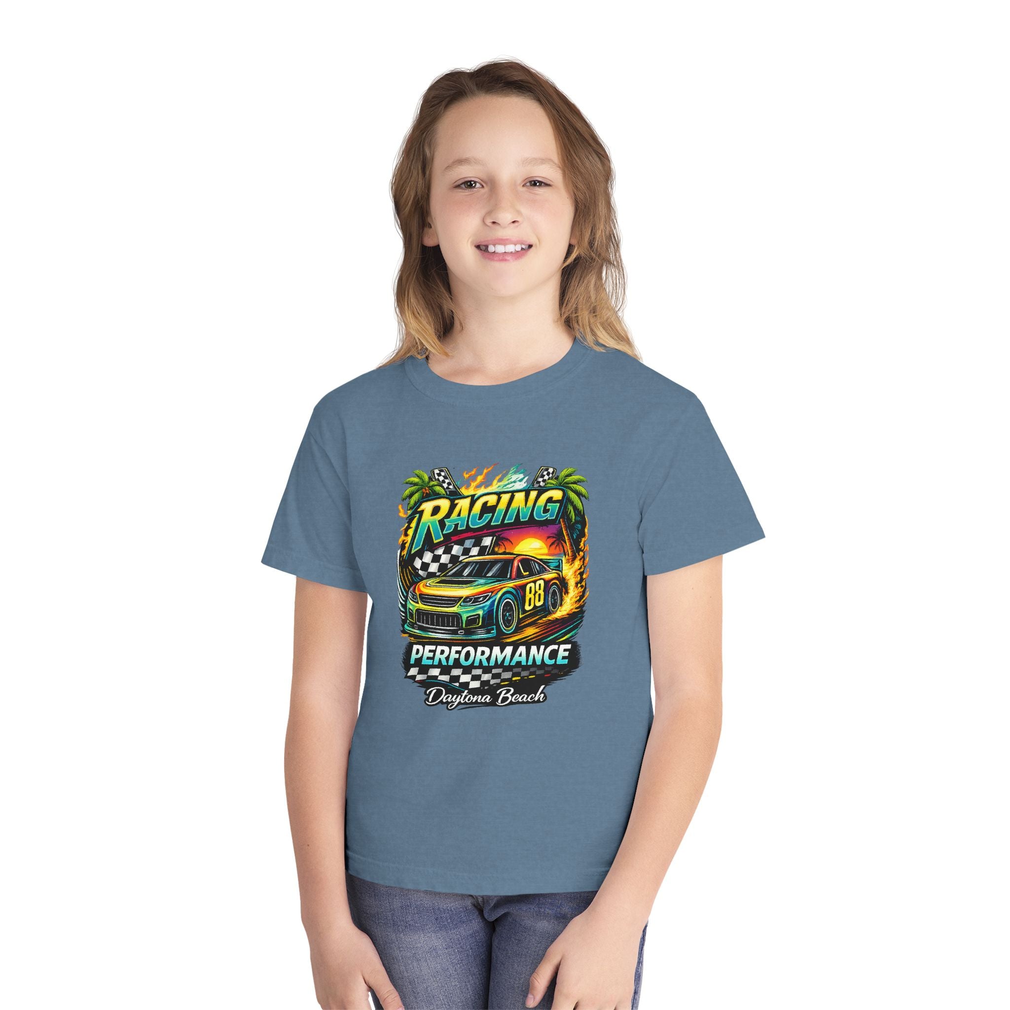 Racing Performance Youth Tee — 'Racing Performance' Graphic Car Shirt