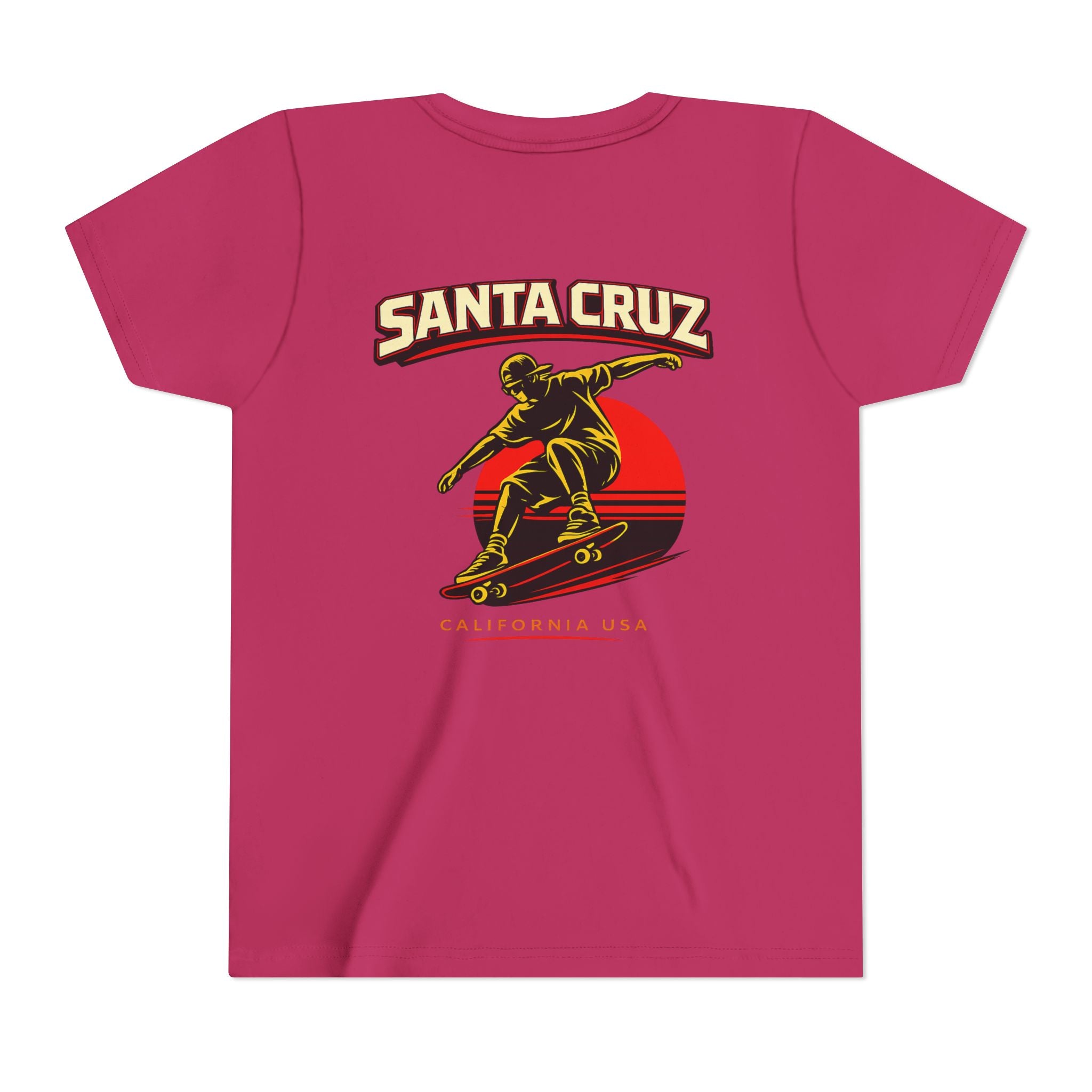 Youth Skateboard T-Shirt - 'Santa Cruz California USA' Retro Sunset Tee