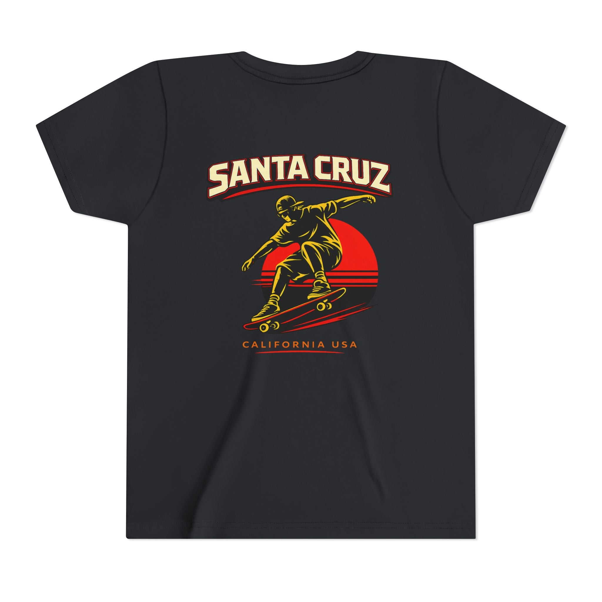 Youth Skateboard T-Shirt - 'Santa Cruz California USA' Retro Sunset Tee