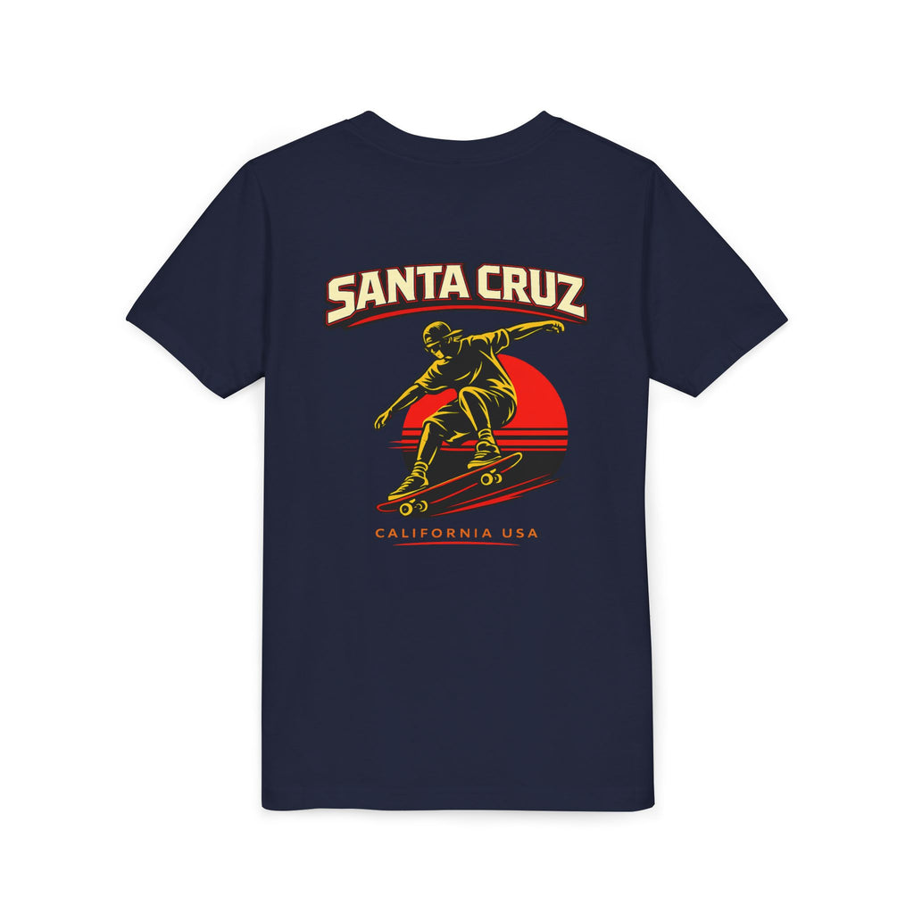 Youth Skateboard T-Shirt - 'Santa Cruz California USA' Retro Sunset Tee
