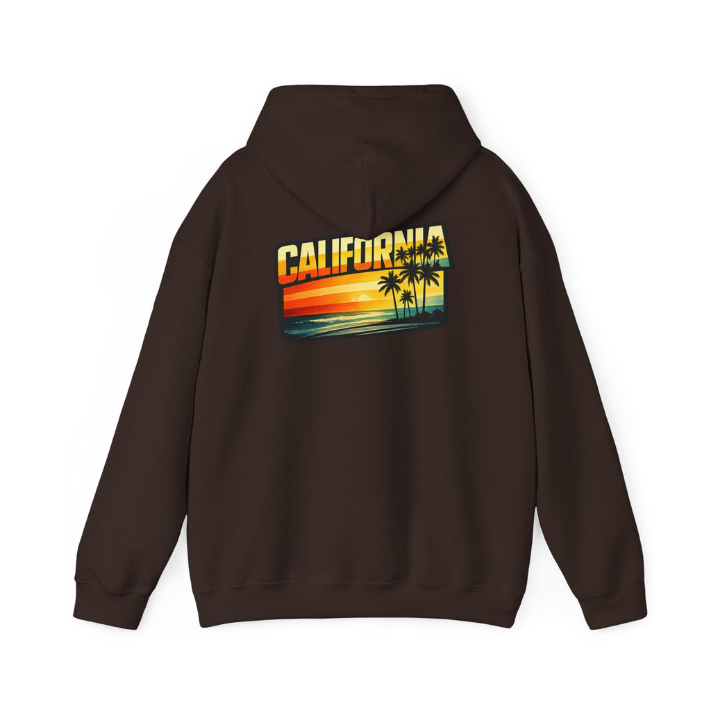 California Sunset Palm Tree Hoodie — Retro Beach Pullover