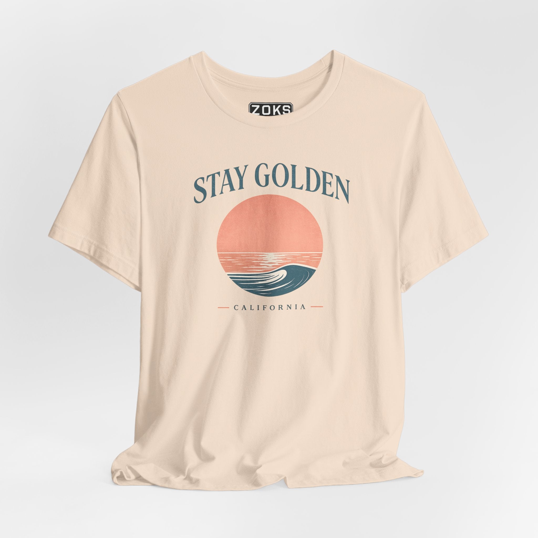 Stay Golden Sunset California Tee — Minimalist Women's Graphic T-Shirt