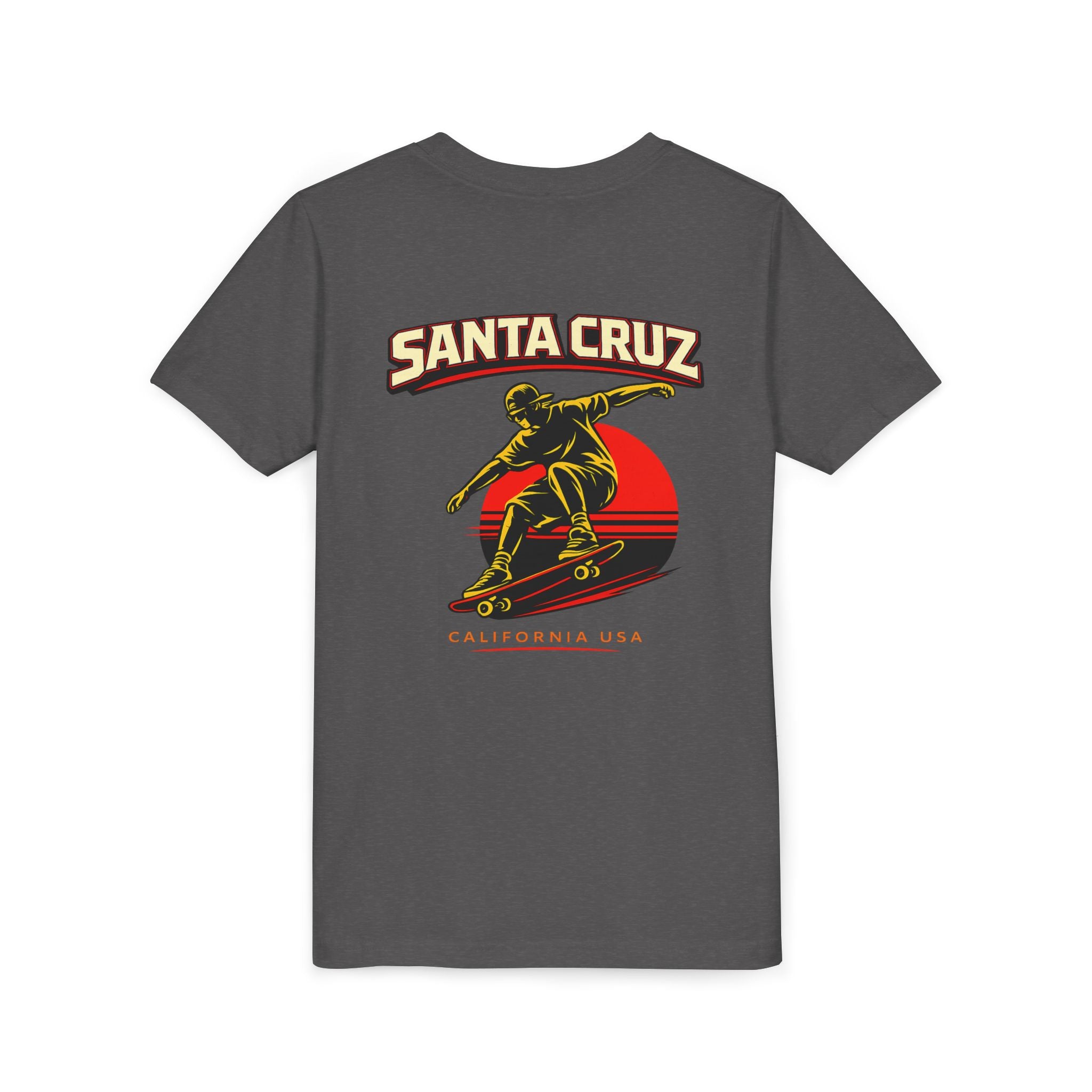 Youth Skateboard T-Shirt - 'Santa Cruz California USA' Retro Sunset Tee