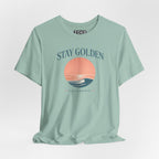 Stay Golden Sunset California Tee — Minimalist Women's Graphic T-Shirt