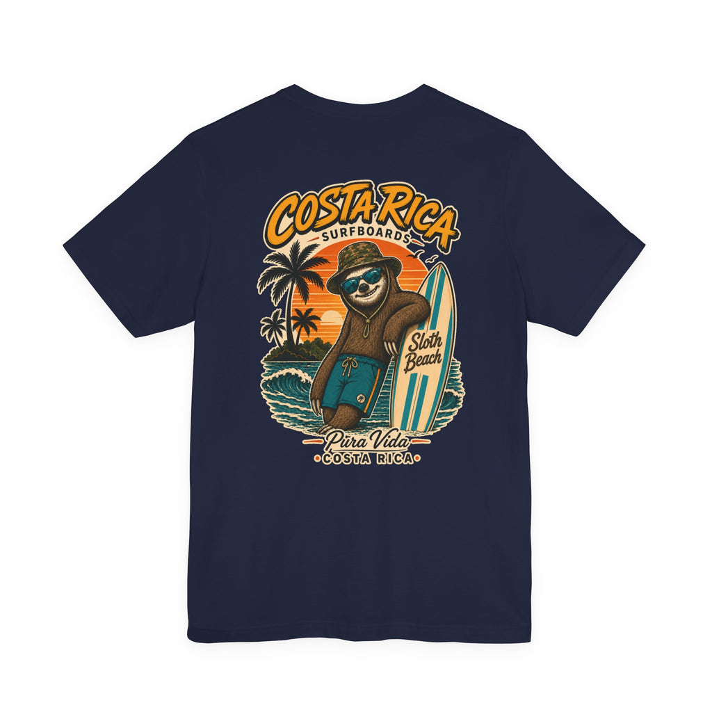Costa Rica Surf Sloth T‑Shirt — Pura Vida Beach Tee