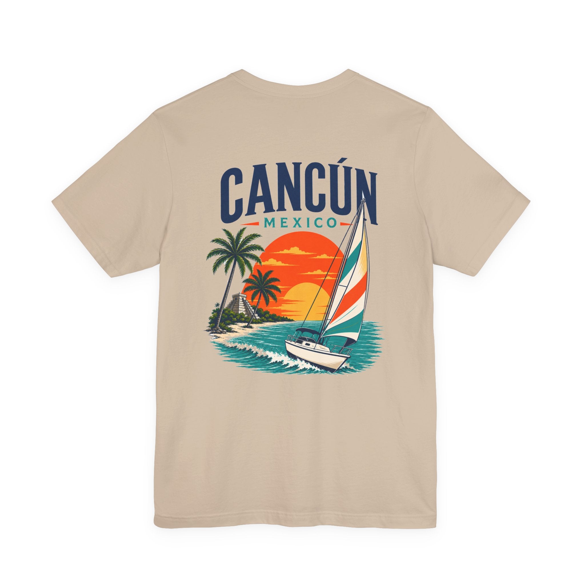 Cancún Mexico Sunset Sail T-Shirt — Beach Vacation Tee