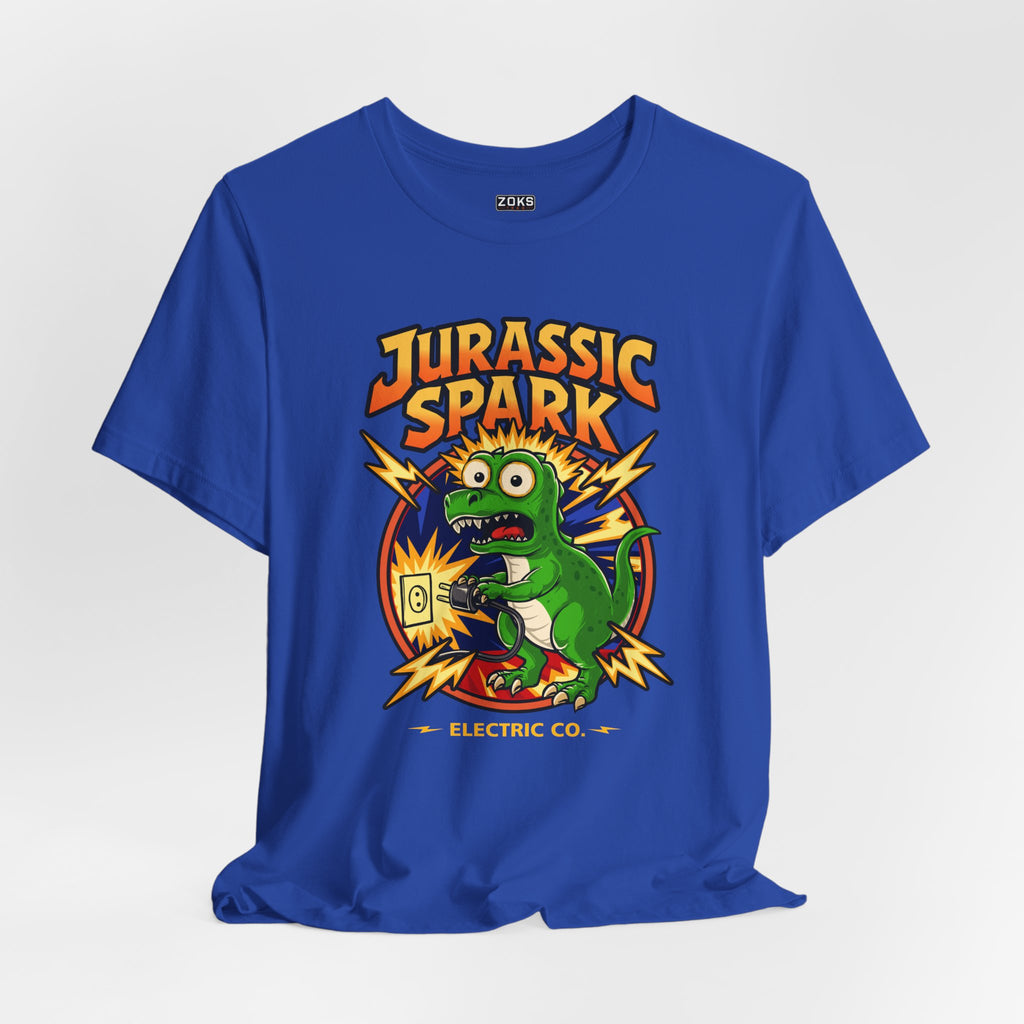 Jurassic Spark T‑Shirt — Retro Electric Dinosaur Graphic Tee