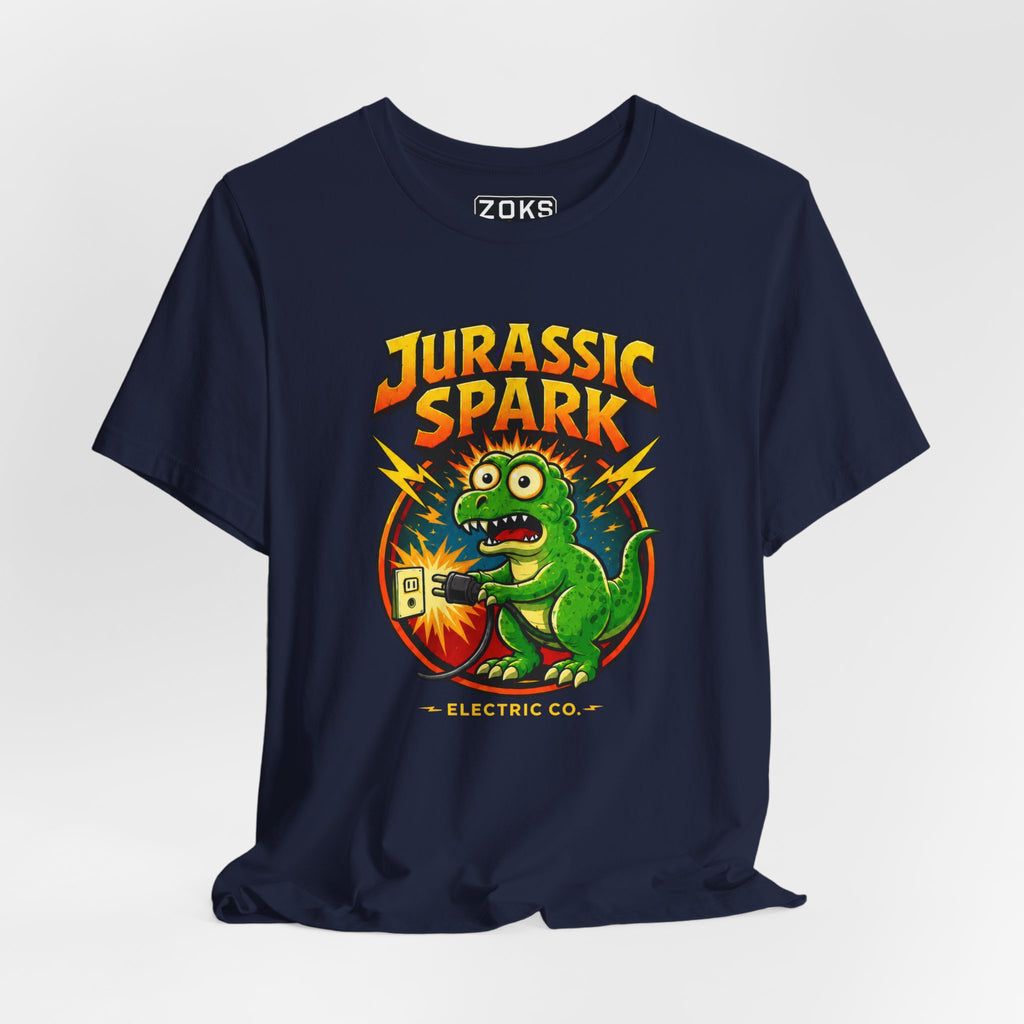Jurassic Spark T‑Shirt — Retro Electric Dinosaur Graphic Tee