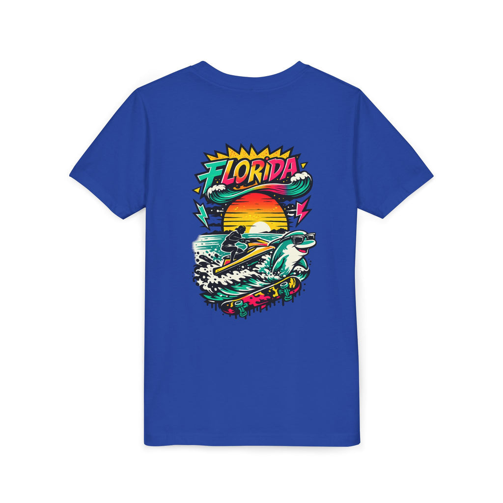 Florida Shark Surf Youth Tee - Kids' Beach Graphic T-Shirt