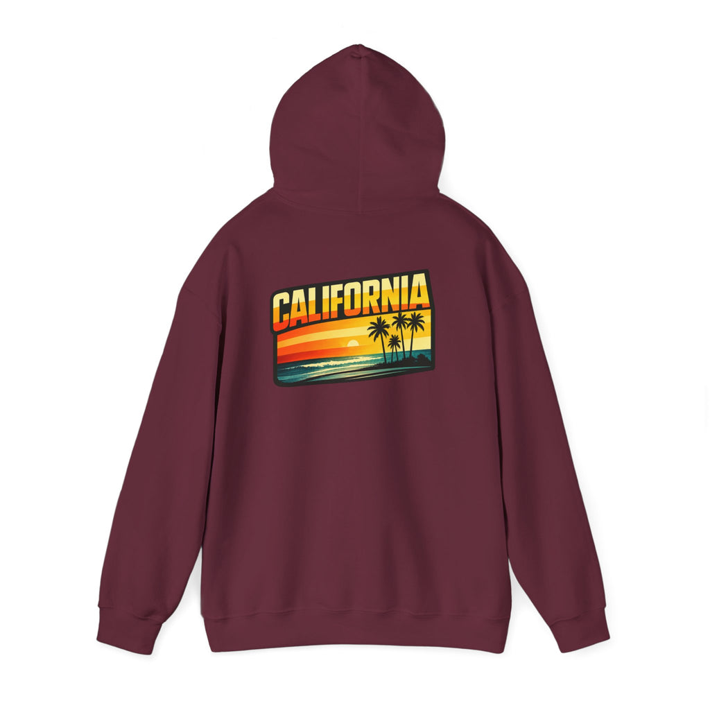 California Sunset Palm Tree Hoodie — Retro Beach Pullover