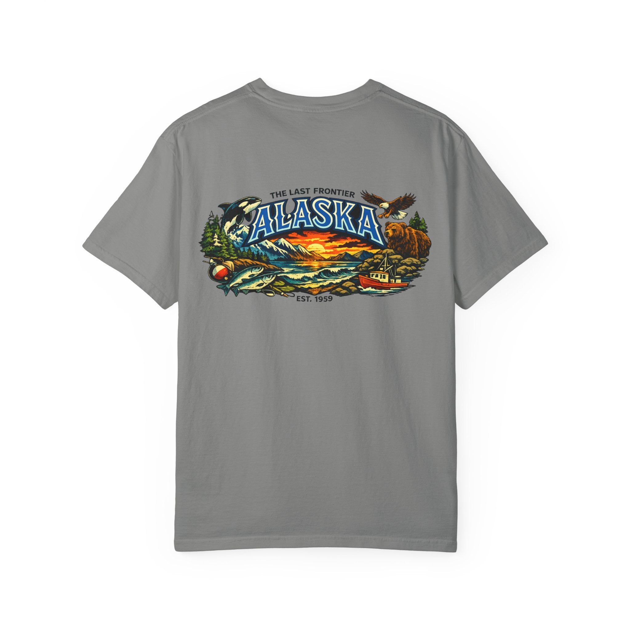 Alaska Scenic T‑Shirt — 'The Last Frontier' Sunset Graphic