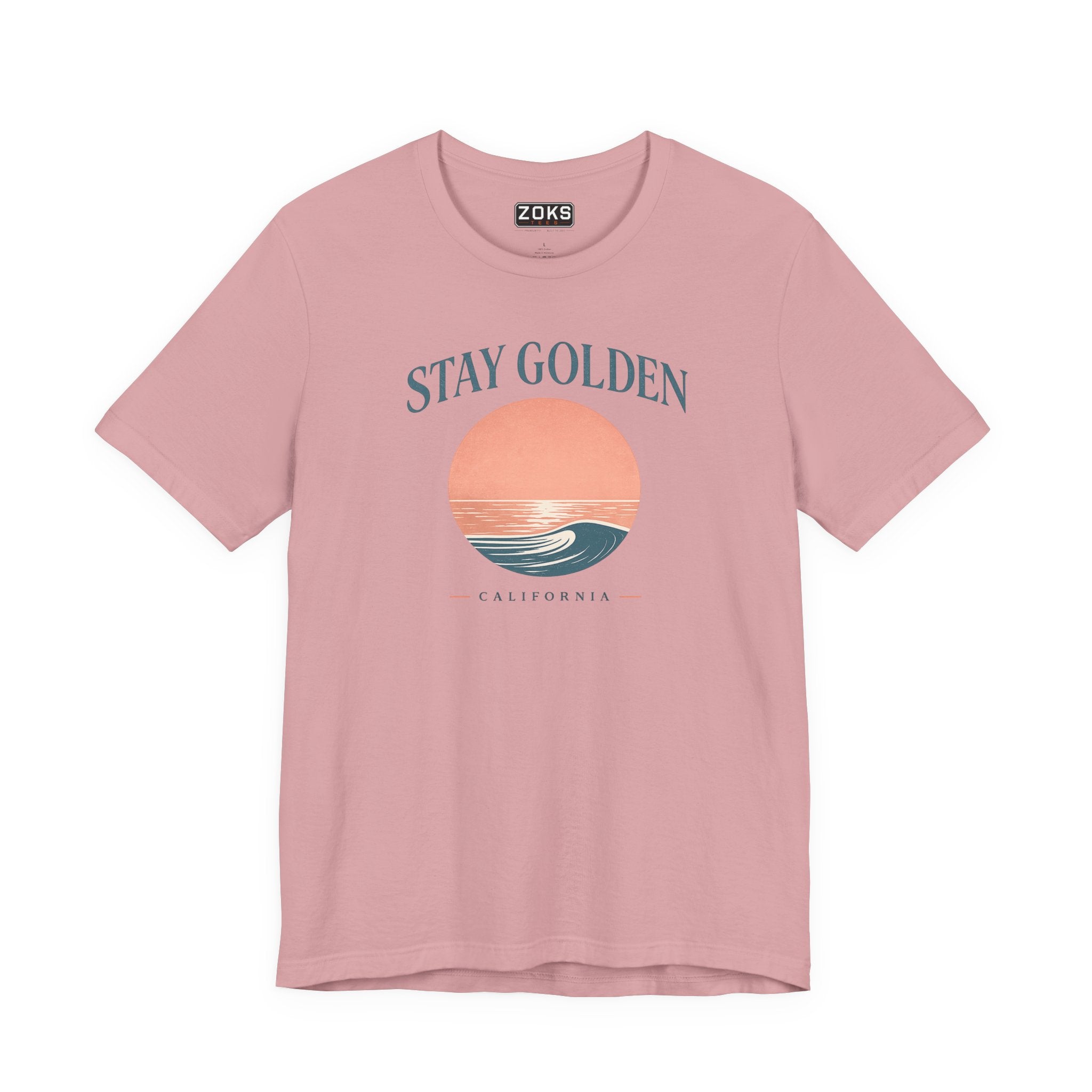 Stay Golden Sunset California Tee — Minimalist Women's Graphic T-Shirt