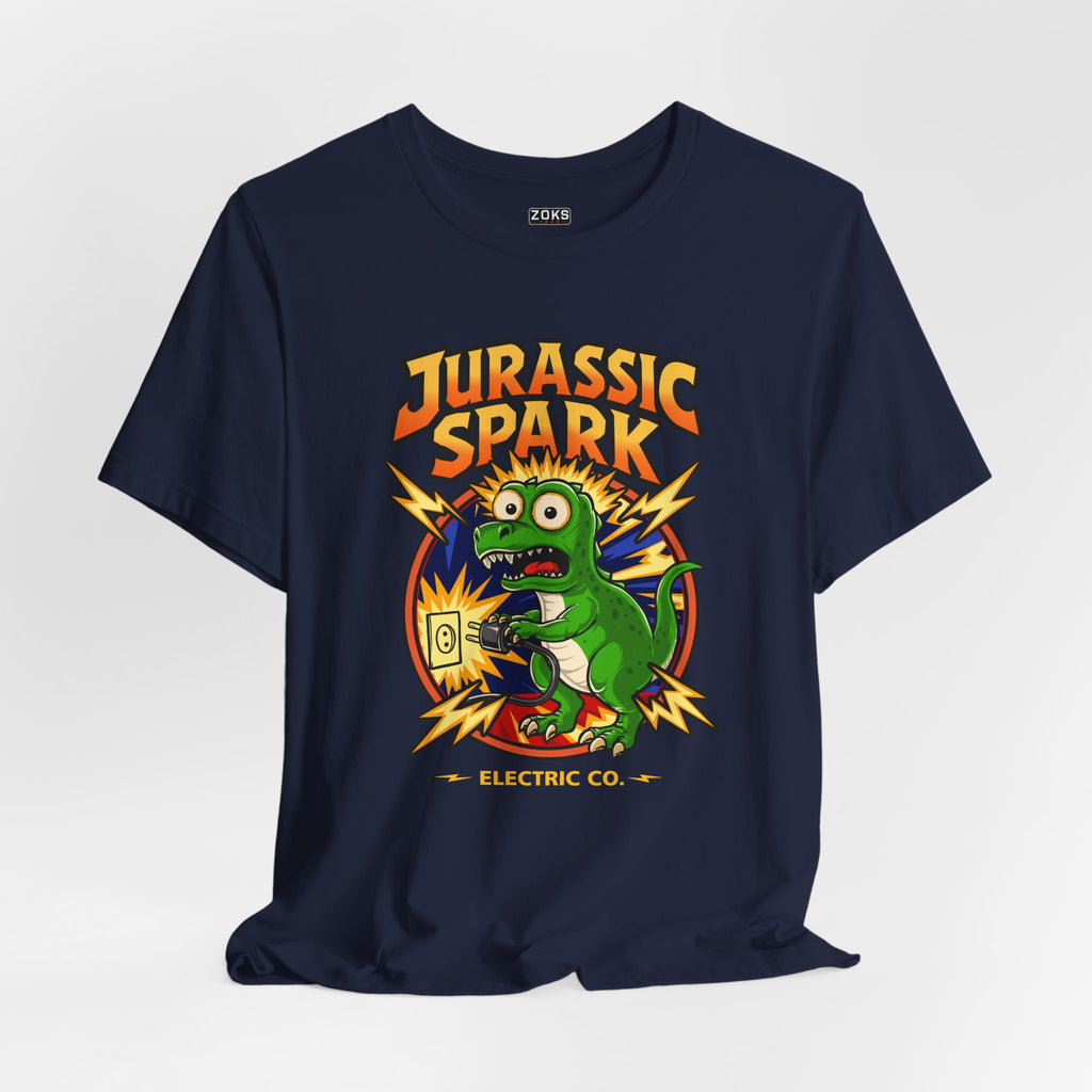 Jurassic Spark T‑Shirt — Retro Electric Dinosaur Graphic Tee