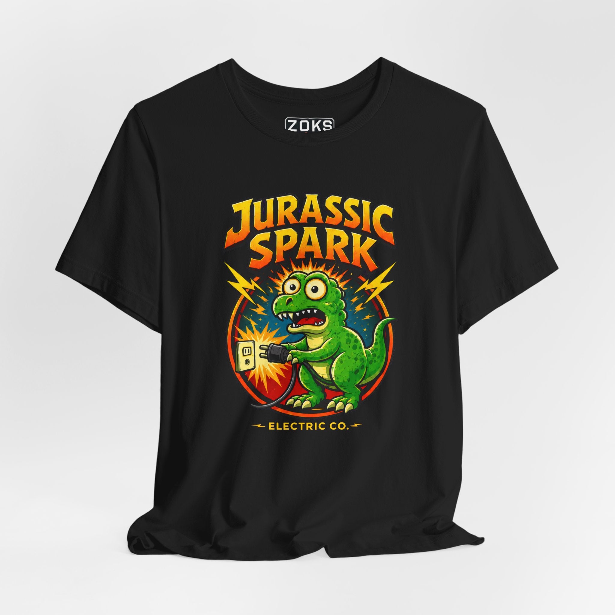 Jurassic Spark T‑Shirt — Retro Electric Dinosaur Graphic Tee