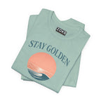 Stay Golden Sunset California Tee — Minimalist Women's Graphic T-Shirt