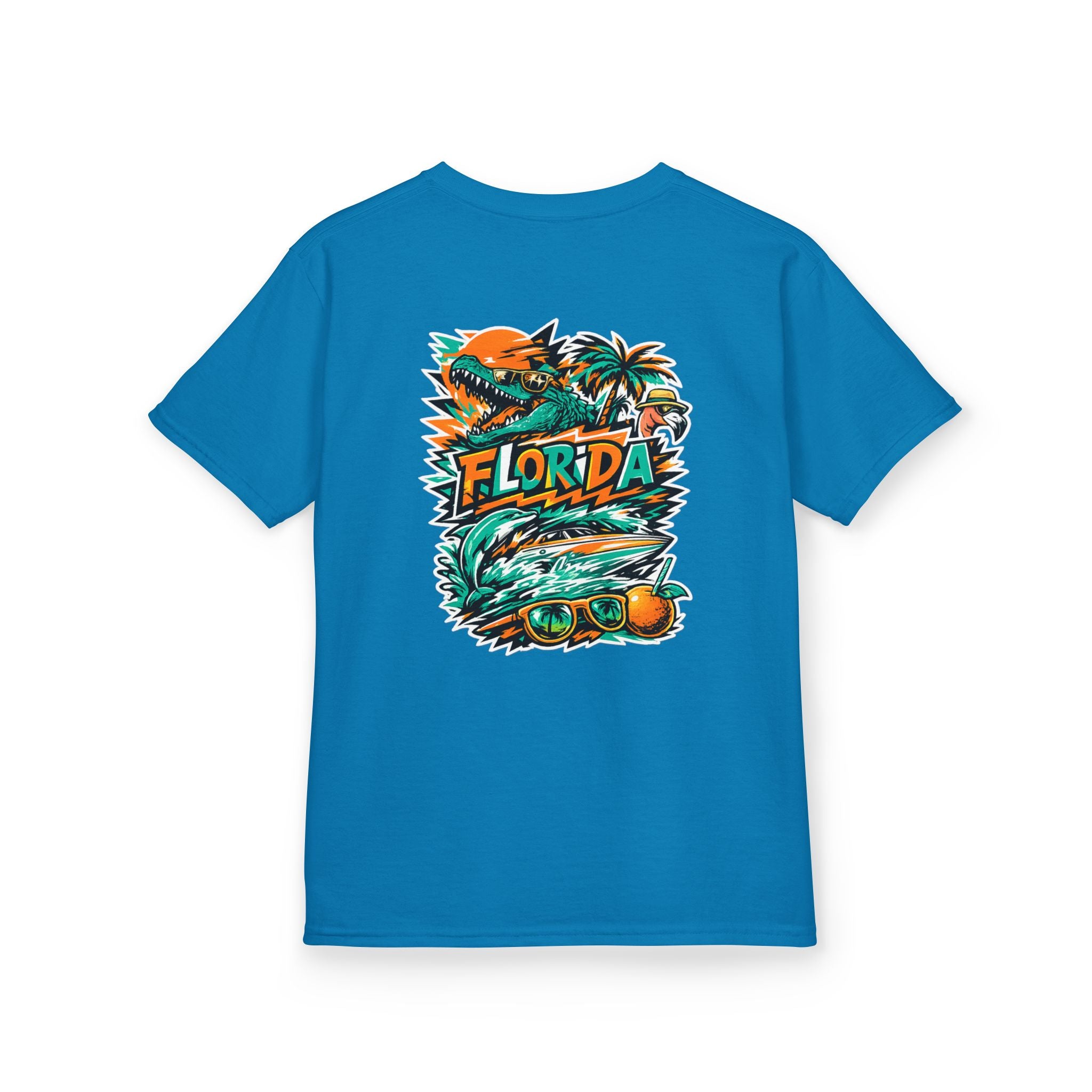 Florida Kids Tropical Beach Surf Tee — Kids Beach Vacation T‑Shirt