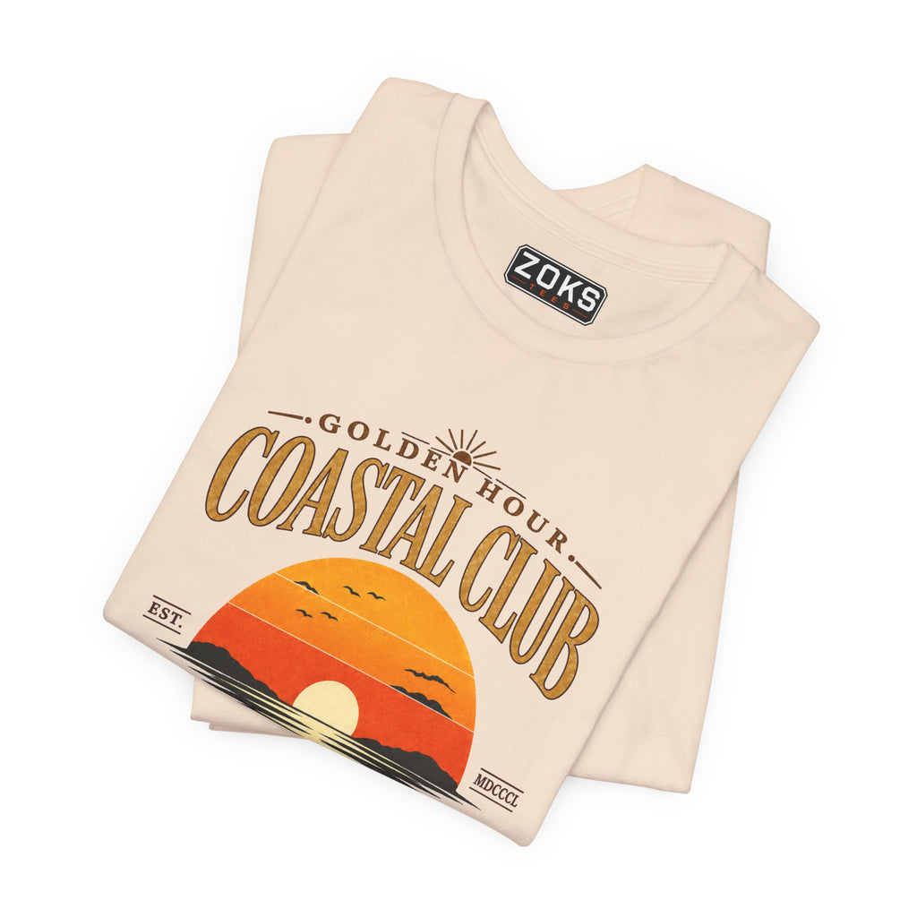 Women's Coastal Club Sunset Tee — "Golden Hour" Pacific State of Mind T-Shirt