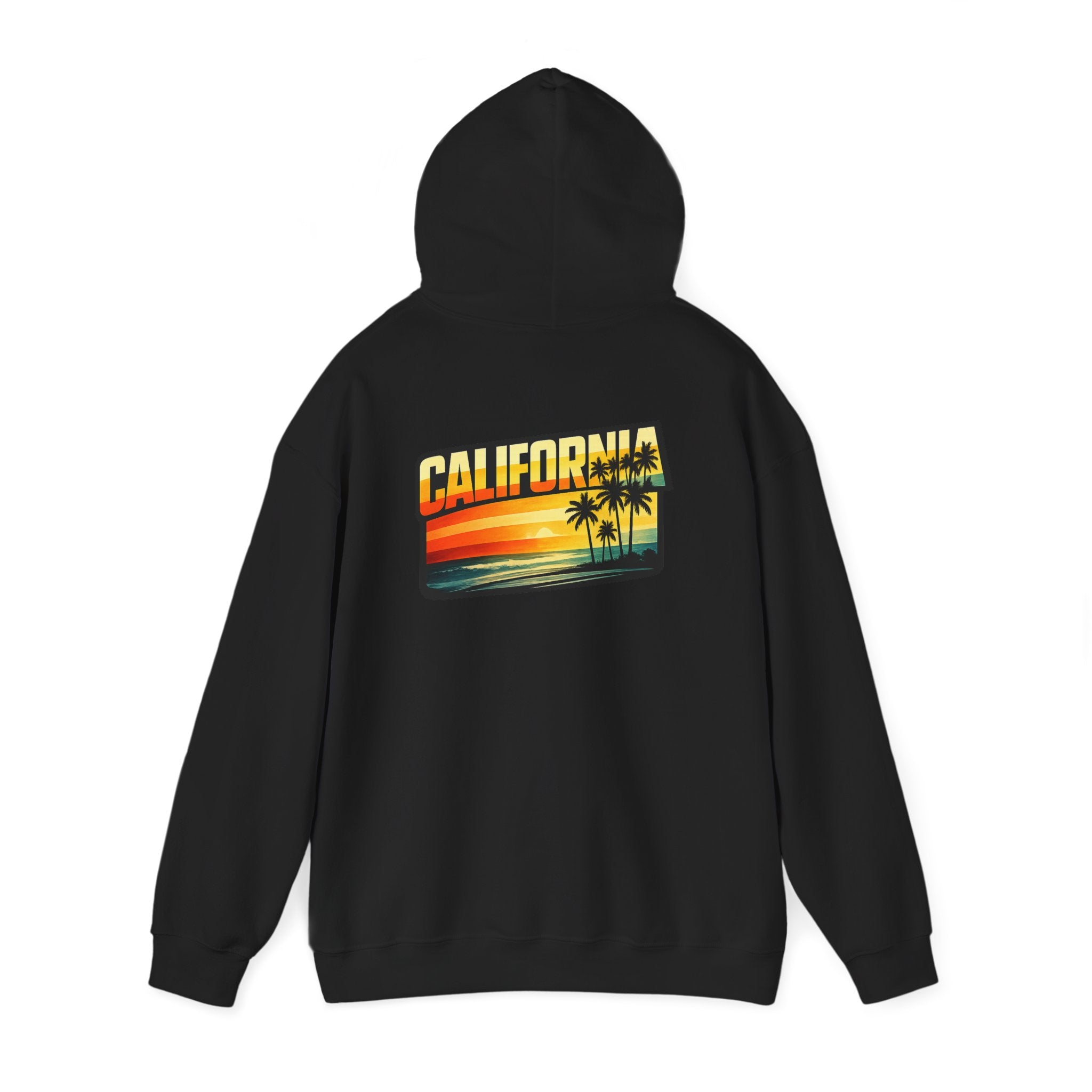 California Sunset Palm Tree Hoodie — Retro Beach Pullover