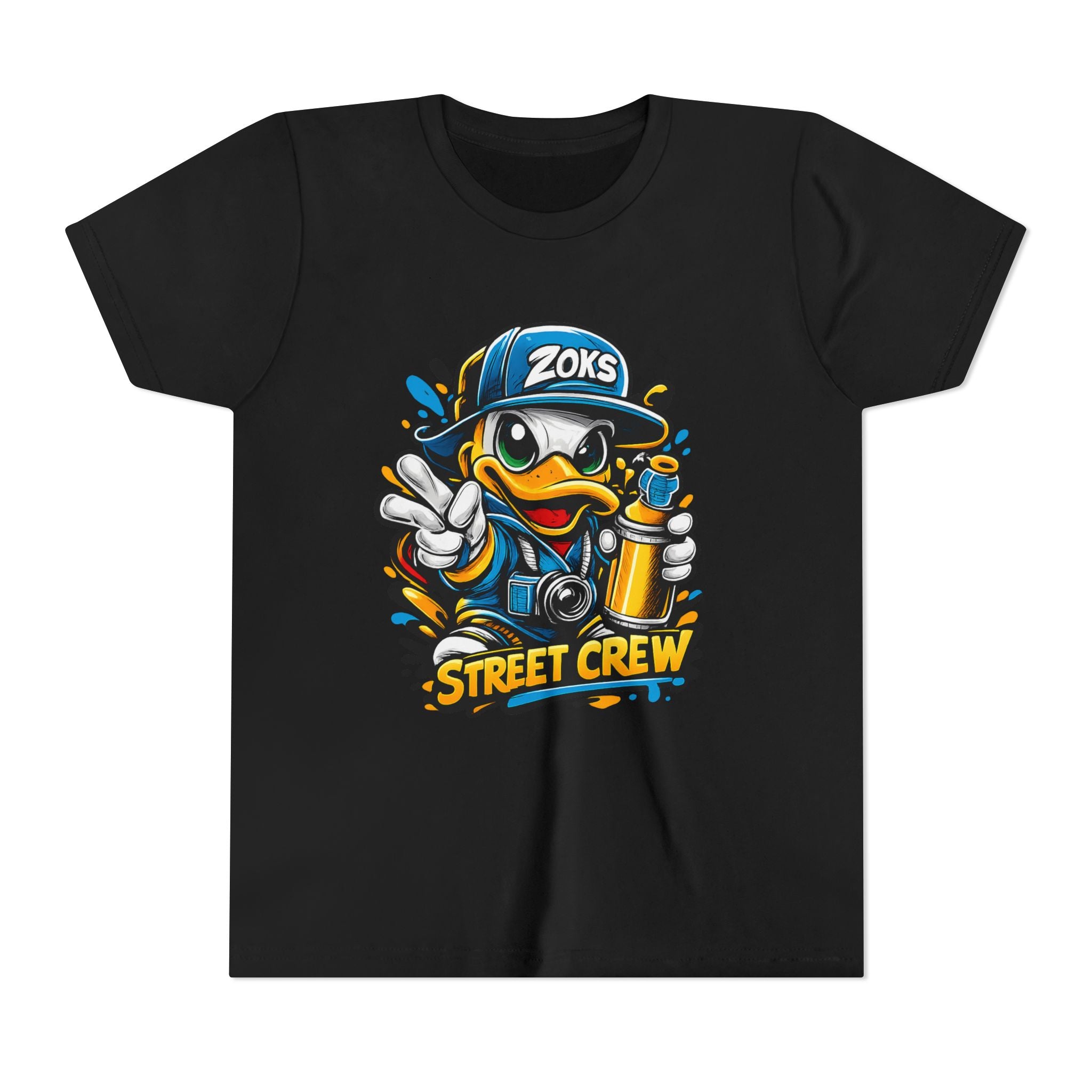 Youth Street Crew Duck Graphic Tee — Zoks Spray-Paint Skate Style
