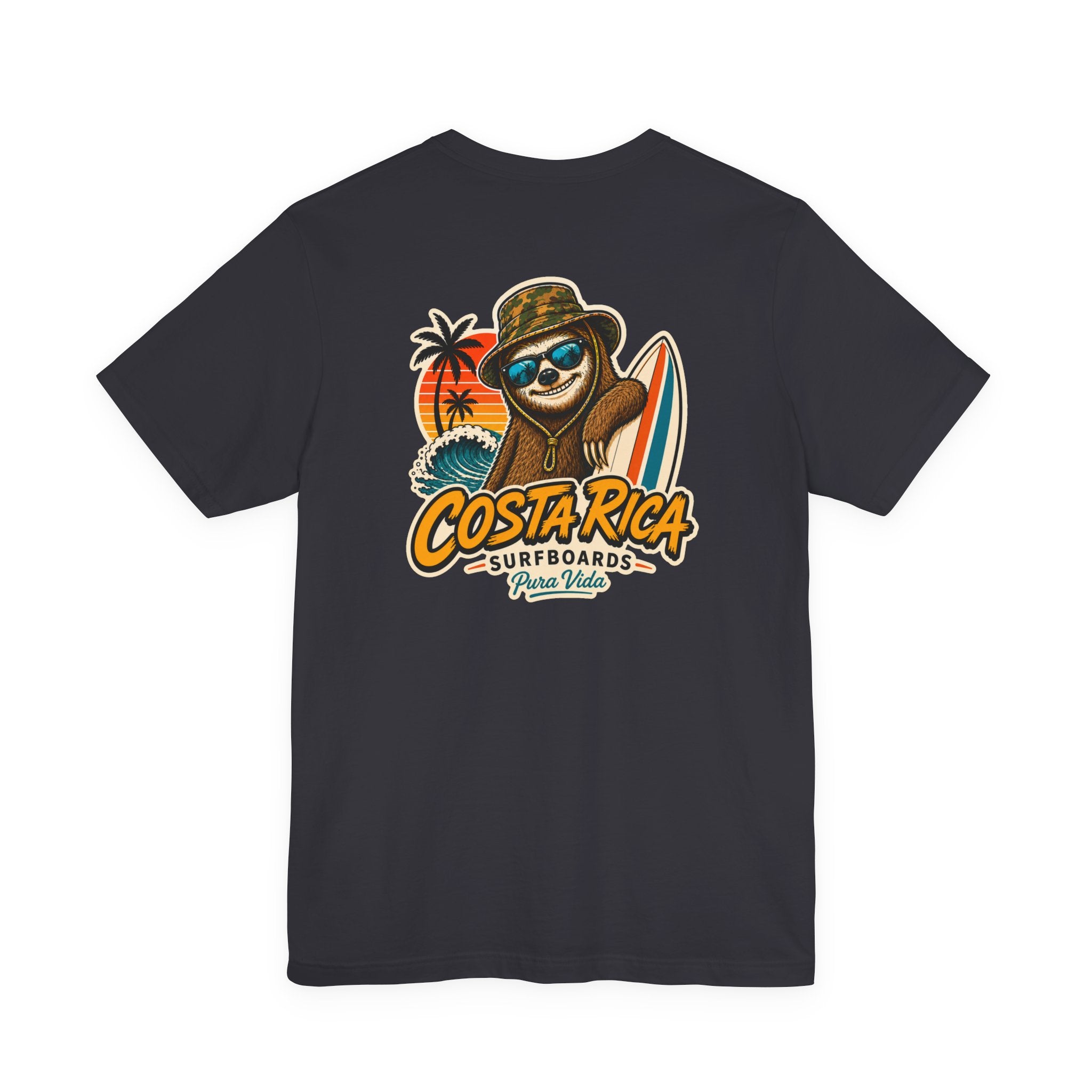 Pura Vida Sloth Beach Costa Rica T-Shirt – Retro Tropical Surf Graphic Tee