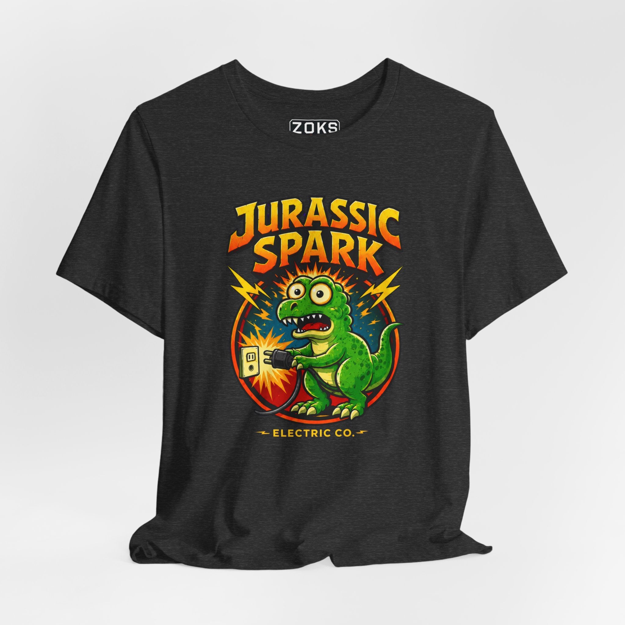 Jurassic Spark T‑Shirt — Retro Electric Dinosaur Graphic Tee