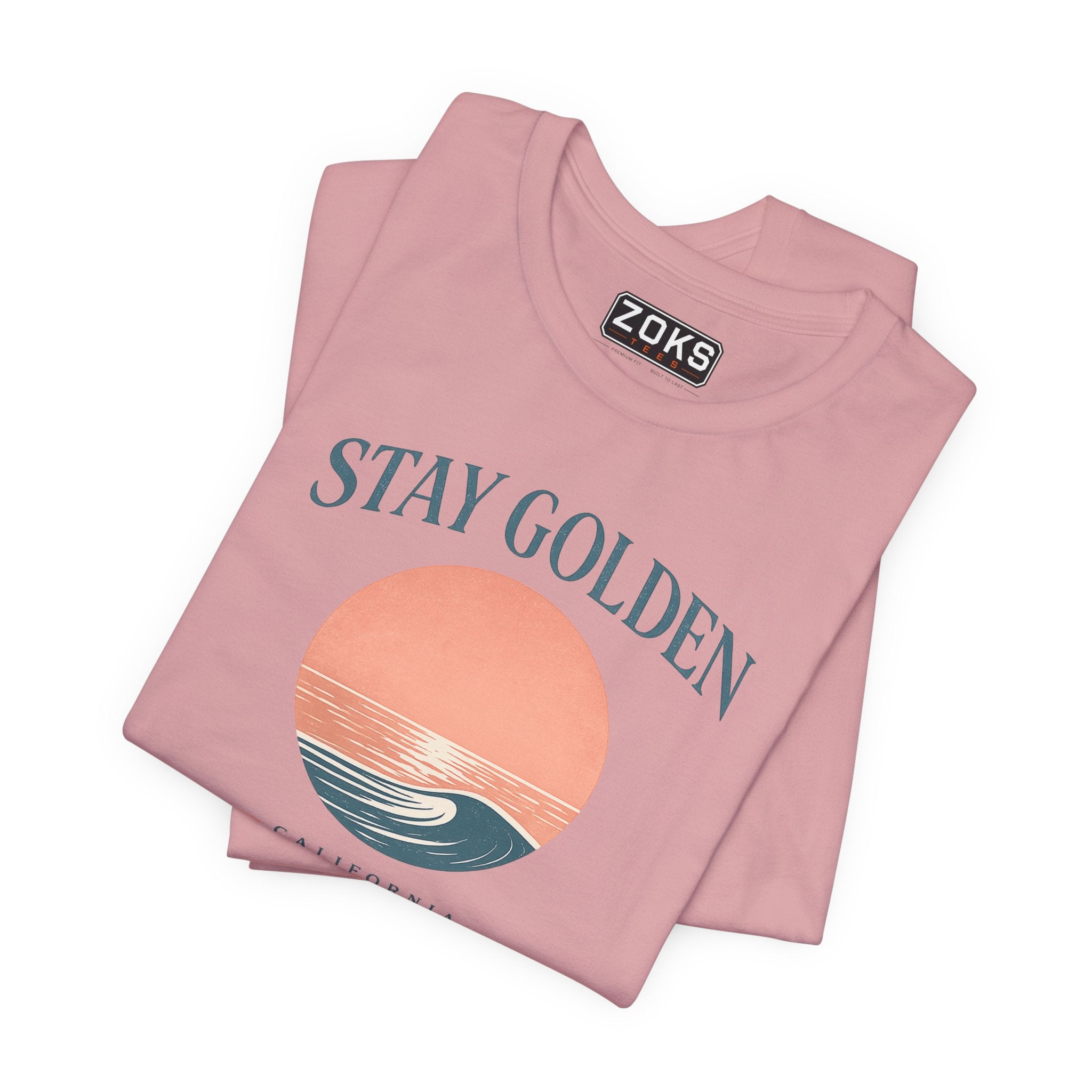 Stay Golden Sunset California Tee — Minimalist Women's Graphic T-Shirt