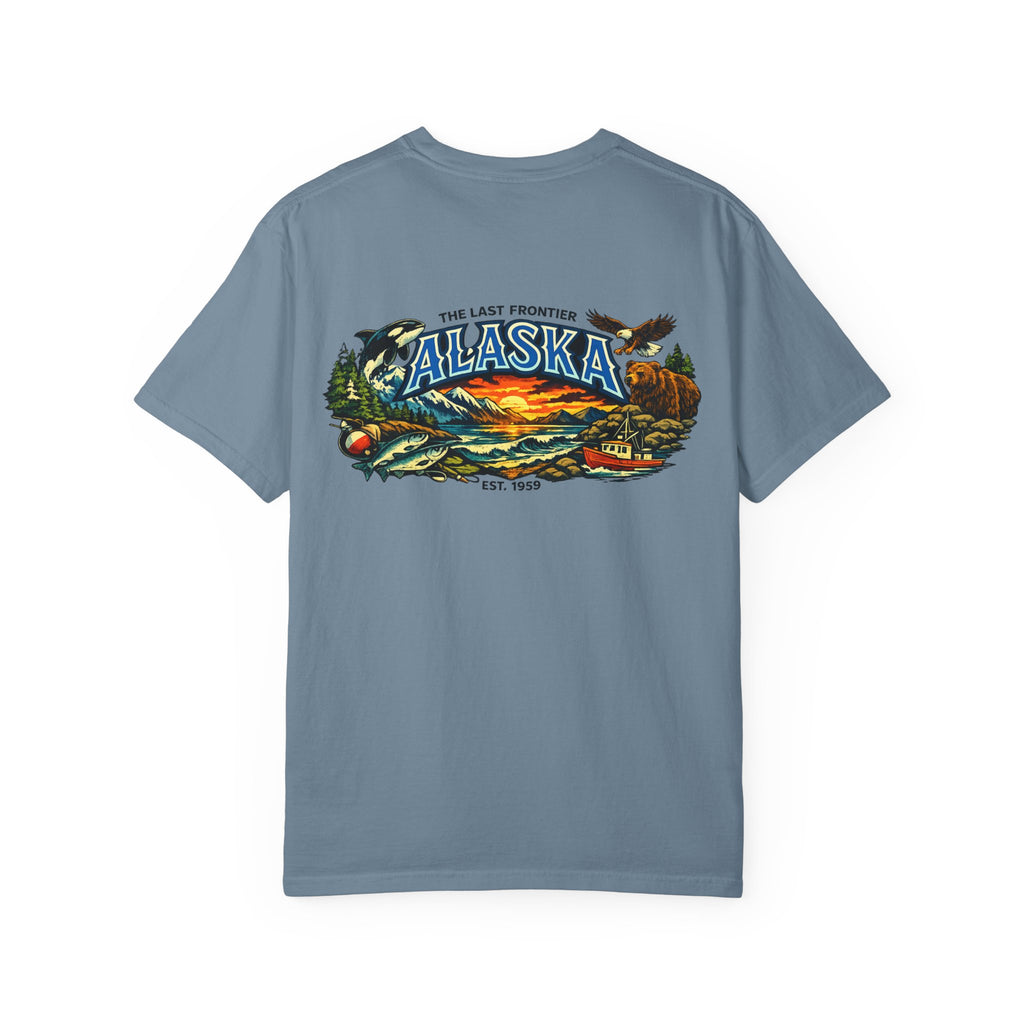 Alaska Scenic T‑Shirt — 'The Last Frontier' Sunset Graphic