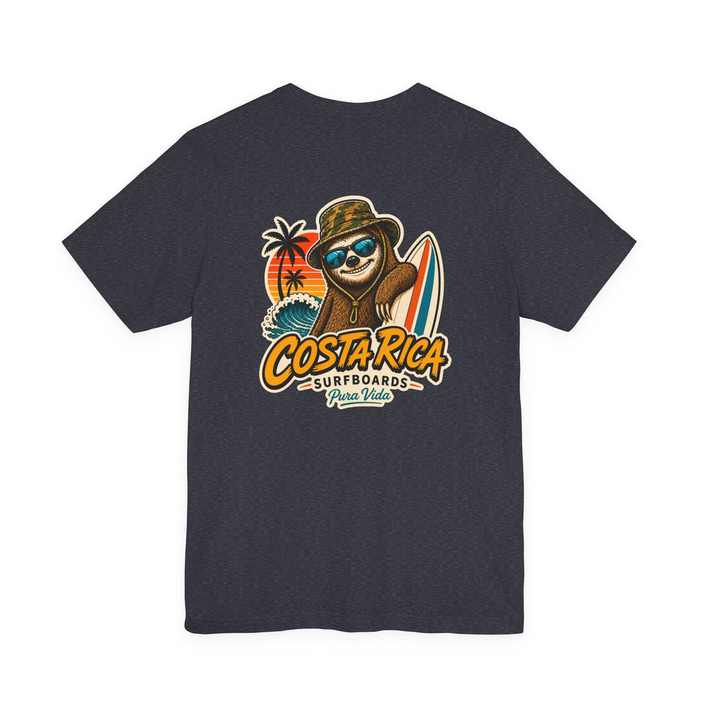 Pura Vida Sloth Beach Costa Rica T-Shirt – Retro Tropical Surf Graphic Tee