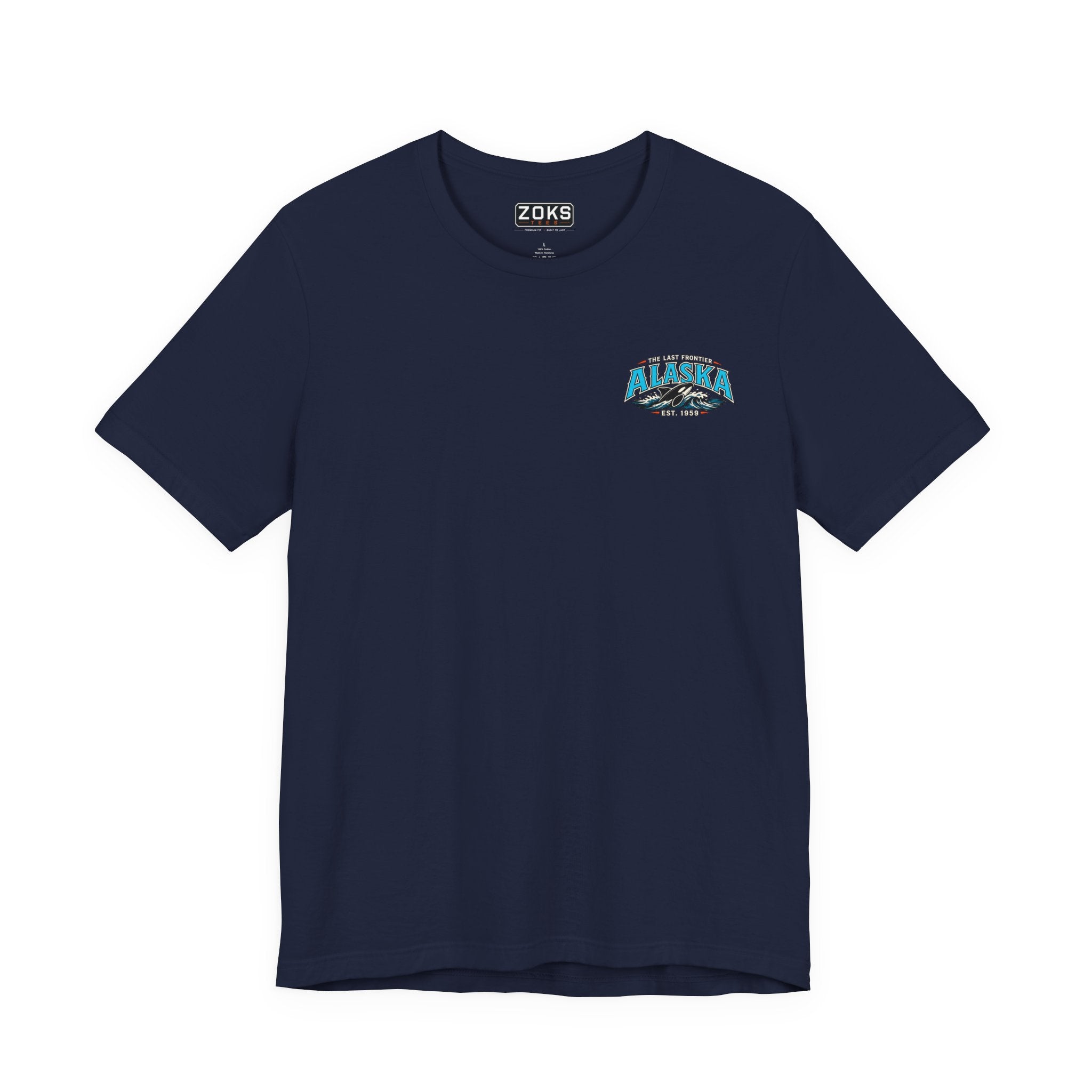 Alaska The Last Frontier T-Shirt – Orca Sunset Graphic Tee, Vintage Outdoor Travel Shirt, Nature Adventure Back Print Tee