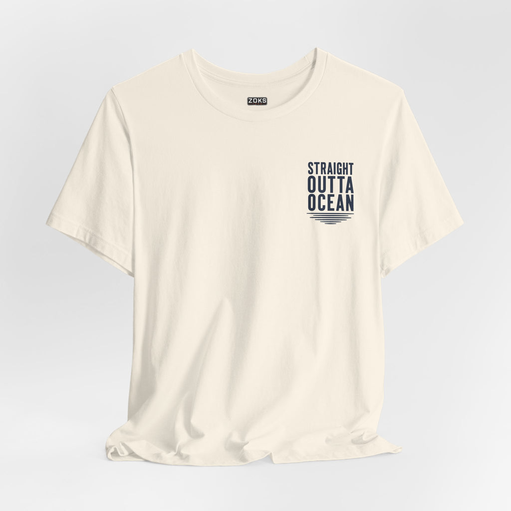 Straight Outta Ocean Retro Sunset Beach T-Shirt
