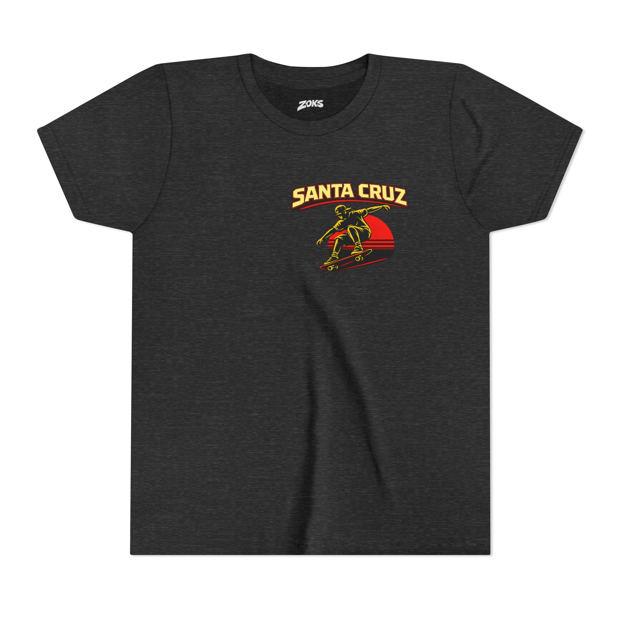 Youth Skateboard T-Shirt - 'Santa Cruz California USA' Retro Sunset Tee