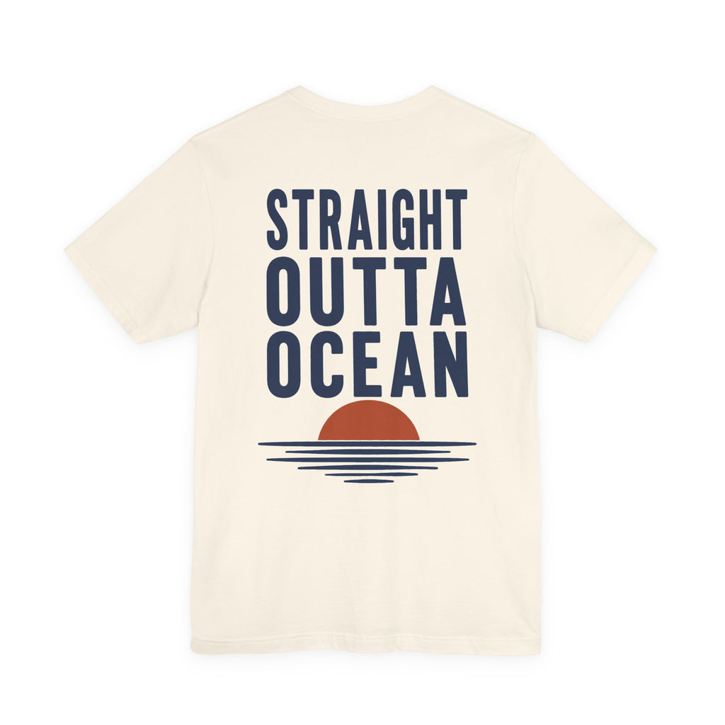Straight Outta Ocean Retro Sunset Beach T-Shirt