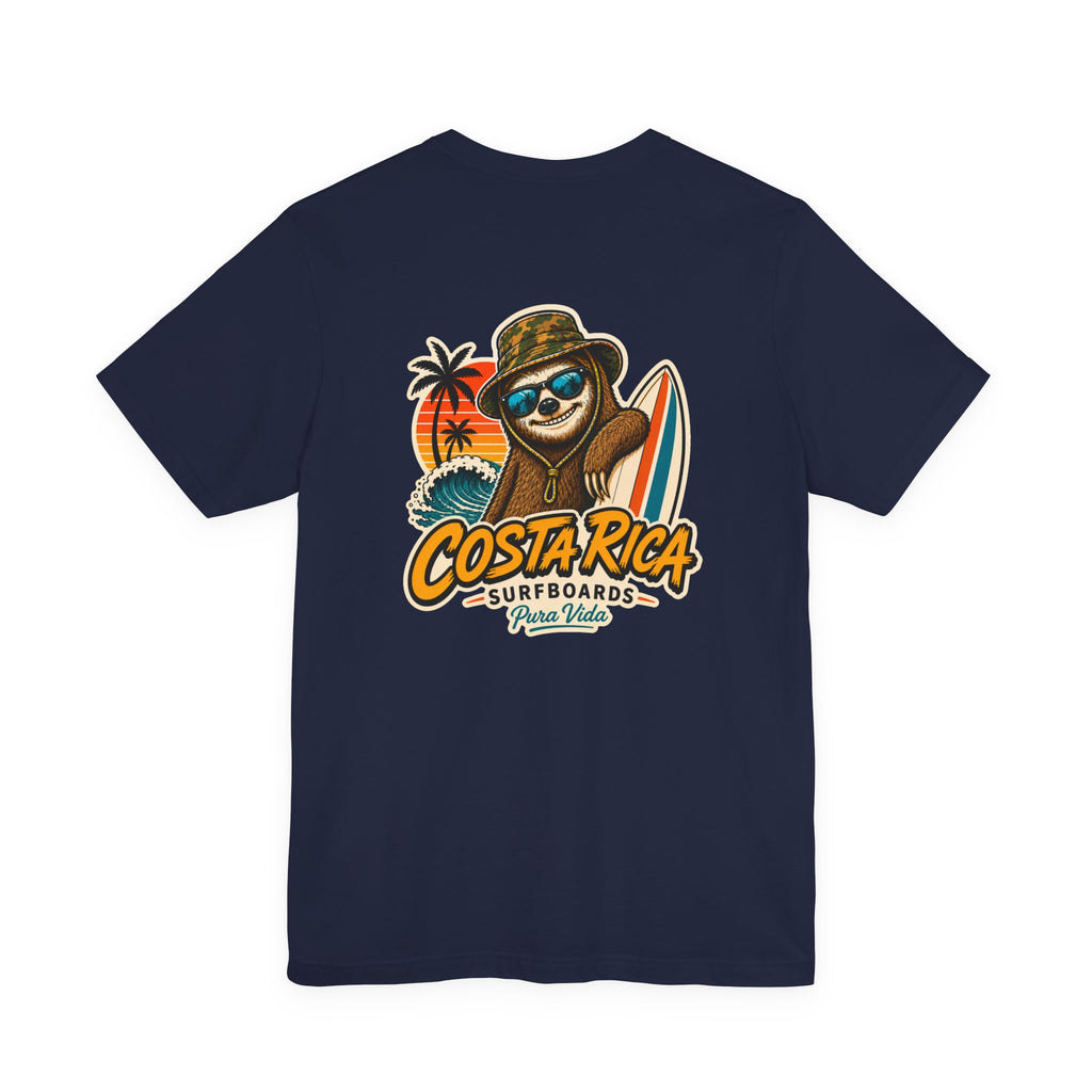 Pura Vida Sloth Beach Costa Rica T-Shirt – Retro Tropical Surf Graphic Tee
