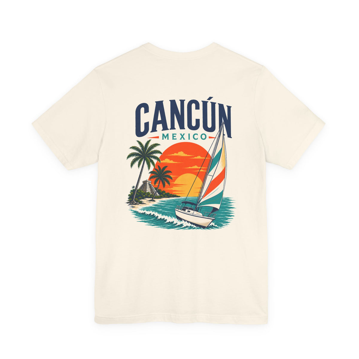 Cancún Mexico Sunset Sail T-Shirt — Beach Vacation Tee