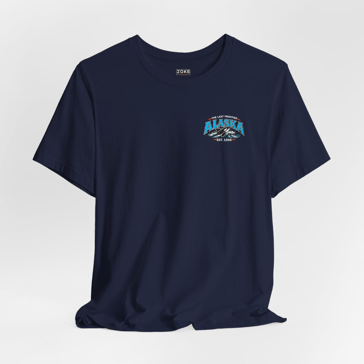 Alaska The Last Frontier T-Shirt – Orca Sunset Graphic Tee, Vintage Outdoor Travel Shirt, Nature Adventure Back Print Tee