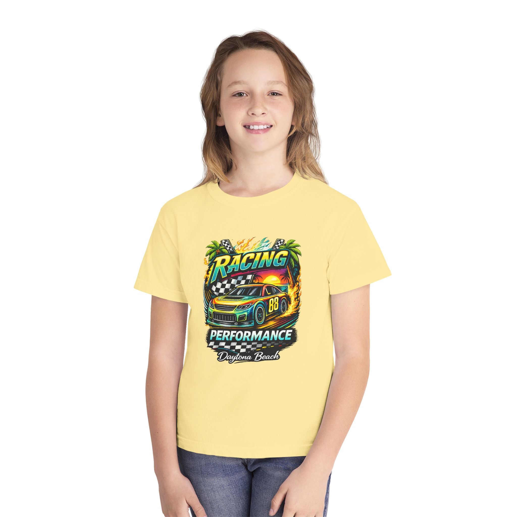 Racing Performance Youth Tee — 'Racing Performance' Graphic Car Shirt