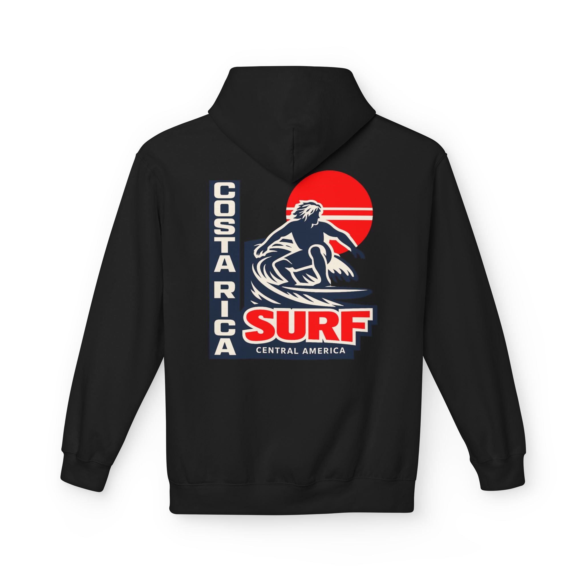 Costa Rica Surf Retro Hoodie — Vintage Surfer Graphic Pullover