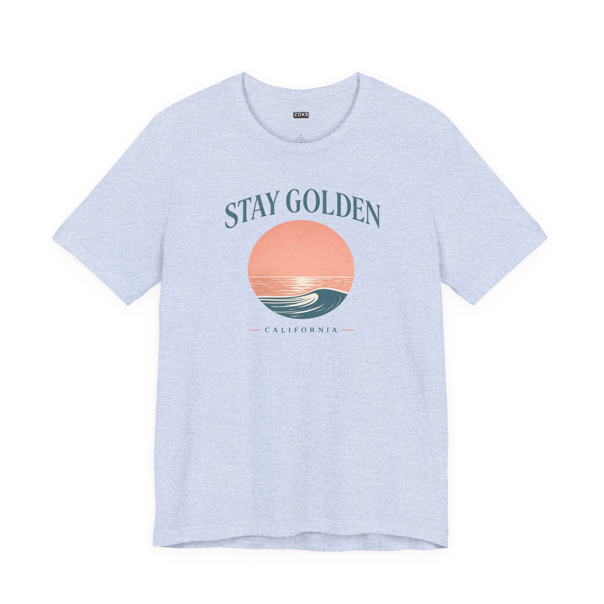 Stay Golden Sunset California Tee — Minimalist Women's Graphic T-Shirt