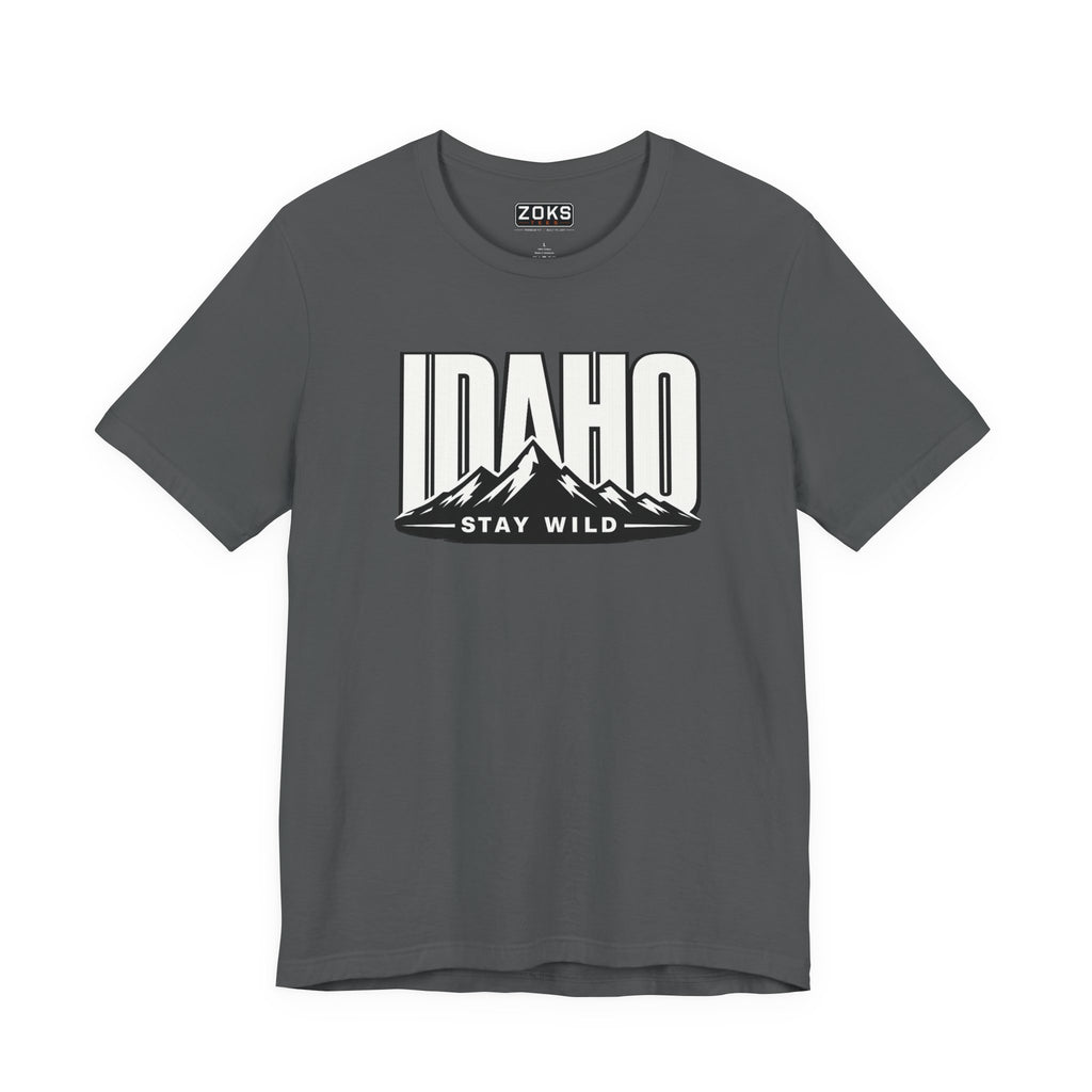 Idaho 'Stay Wild' Mountain State T-Shirt — Outdoor Adventure Tee