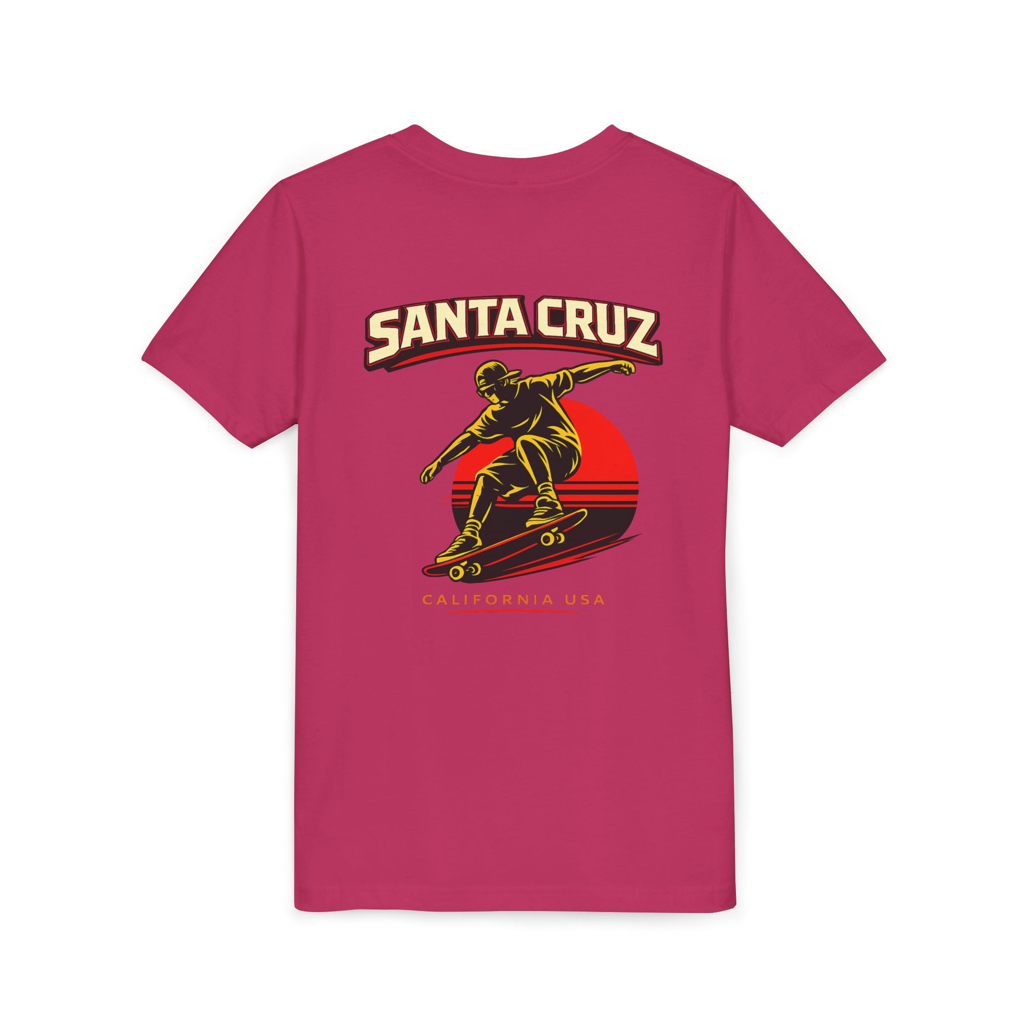 Youth Skateboard T-Shirt - 'Santa Cruz California USA' Retro Sunset Tee