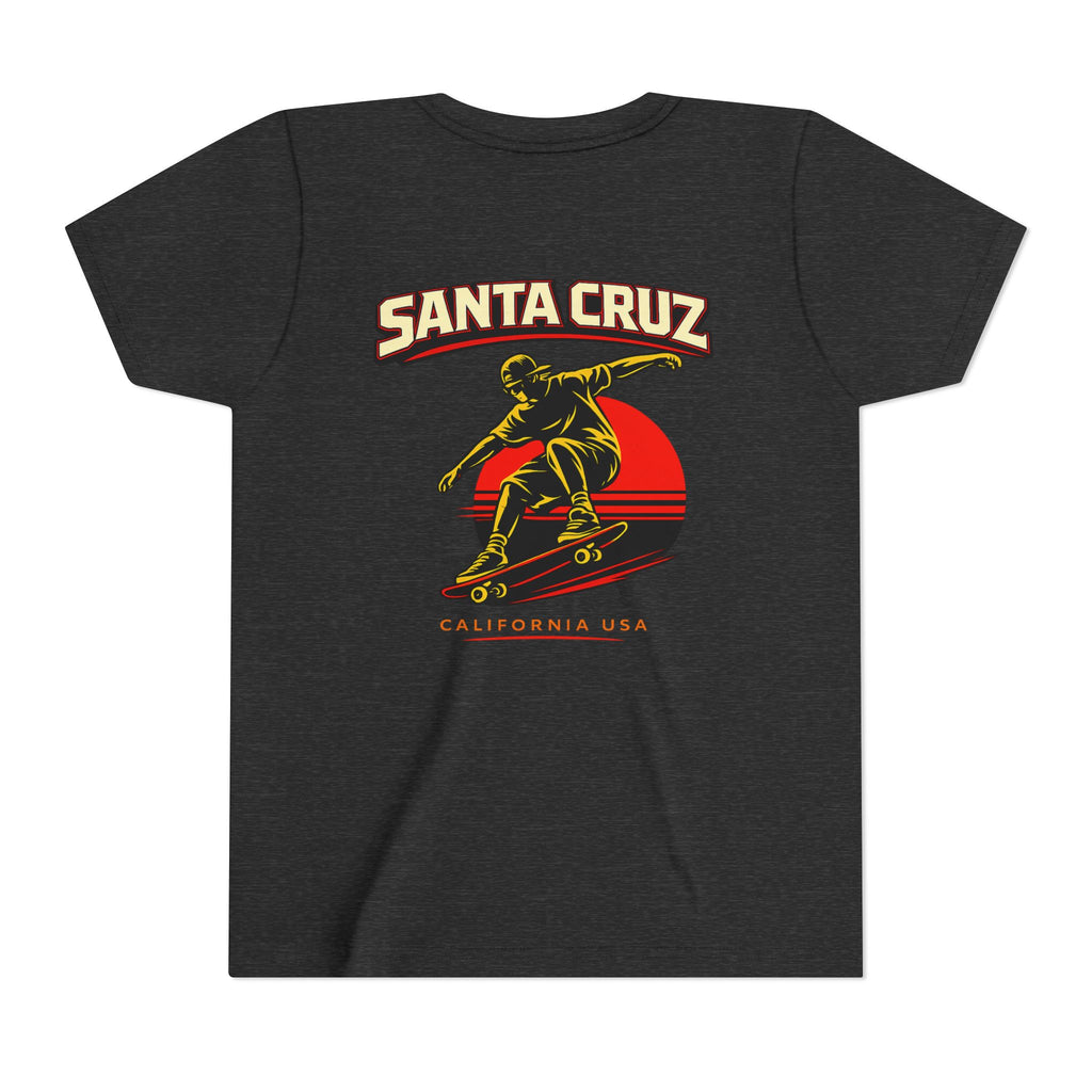 Youth Skateboard T-Shirt - 'Santa Cruz California USA' Retro Sunset Tee