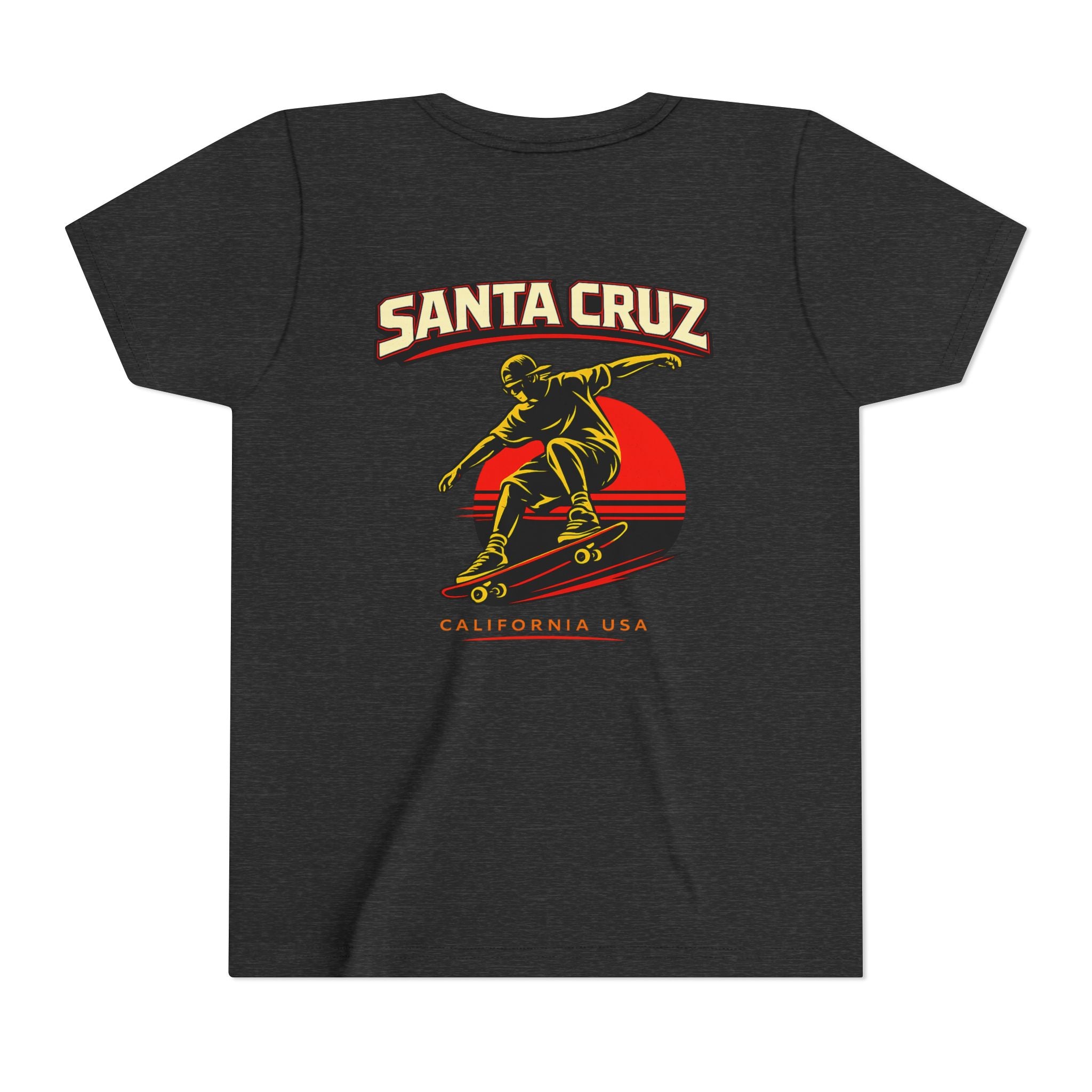 Youth Skateboard T-Shirt - 'Santa Cruz California USA' Retro Sunset Tee