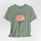 Stay Golden Sunset California Tee — Minimalist Women's Graphic T-Shirt