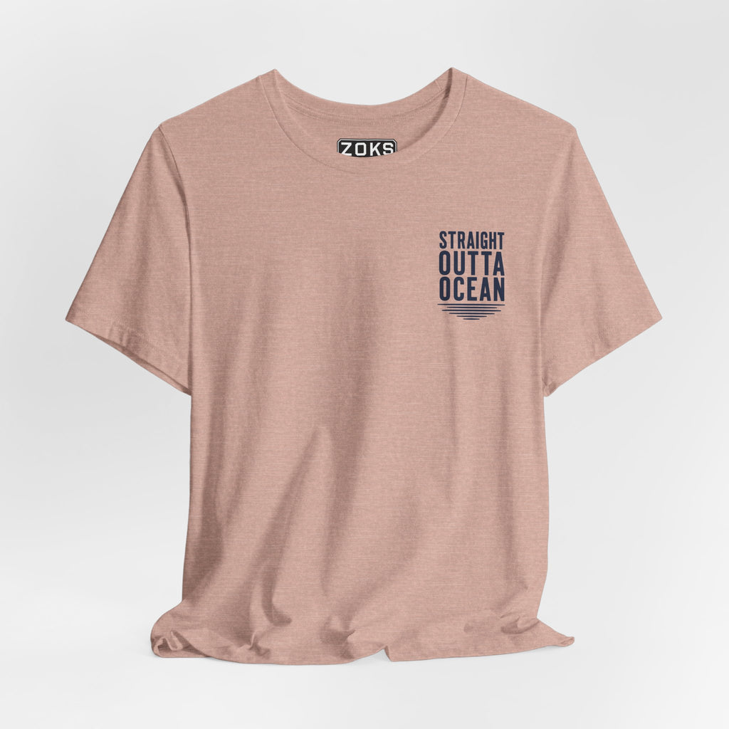 Straight Outta Ocean Retro Sunset Beach T-Shirt