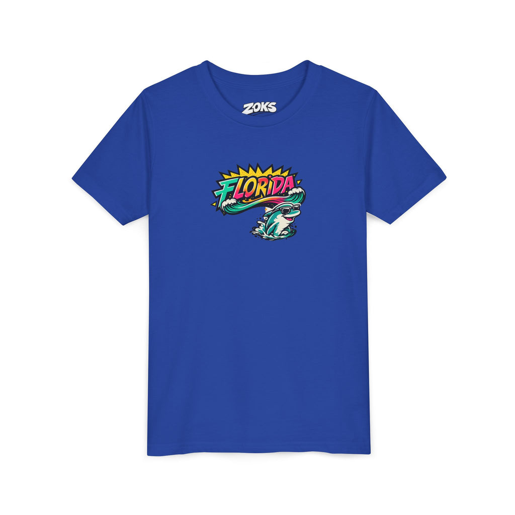 Florida Shark Surf Youth Tee - Kids' Beach Graphic T-Shirt